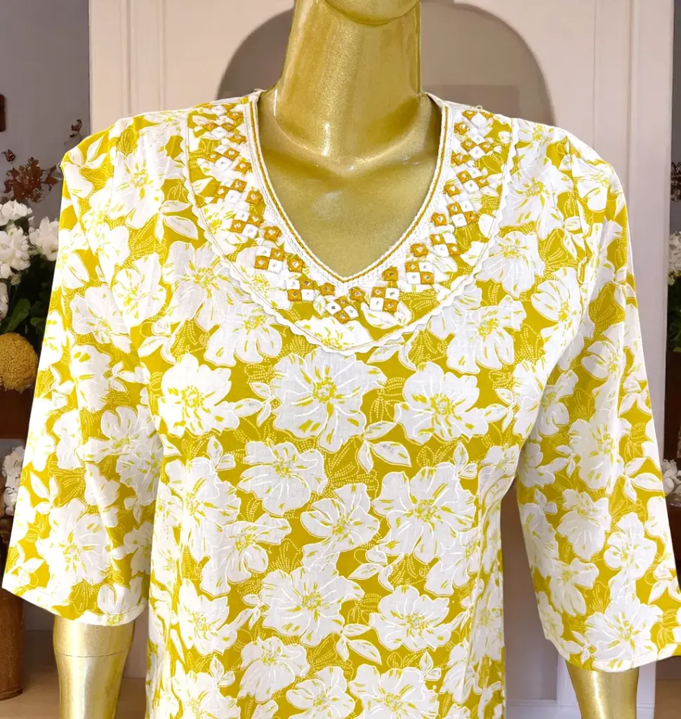 White-and-Yellow-Floral-Printed-Cotton-Kurti02.webp