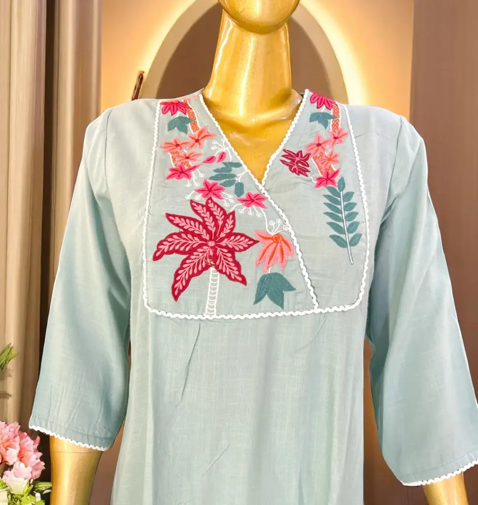 Turquoise-Blue-Kurti-with-Floral-Neck-Embroidery02.webp