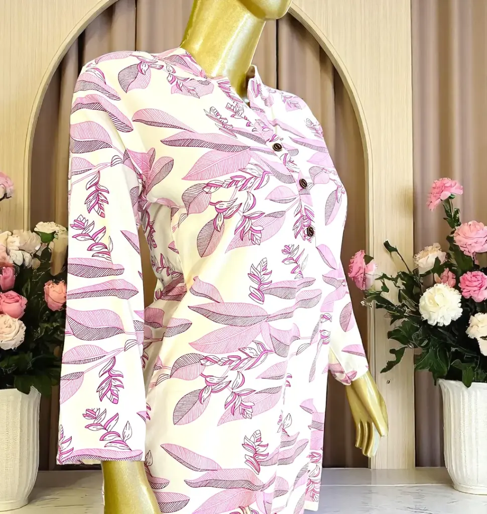 White-Rayon-Short-Kurti-with-Purple-Leaf02.webp