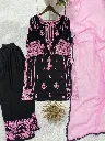 Designer-Rayon-Embroidered-Mirror-Effect-Top-Palazzo &-Georgette-Dupatta-Set-Black4.webp