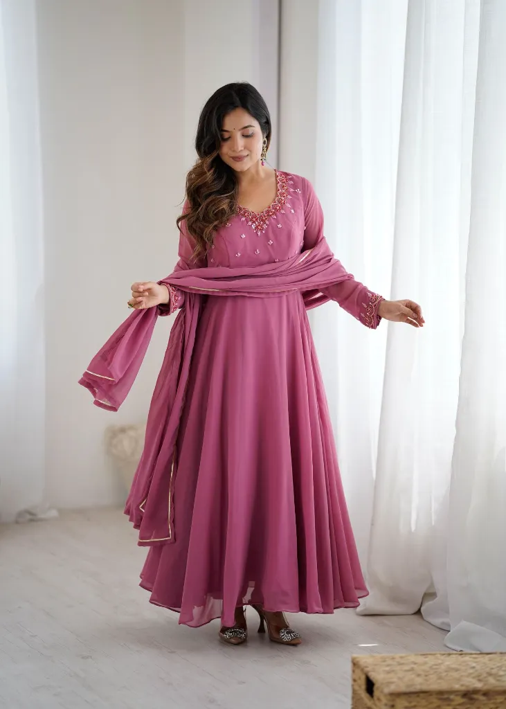 Fox-Georgette-Handwork-Gown-with-Crepe-Pants-and-Gota-Patti-Dupatta2.webp