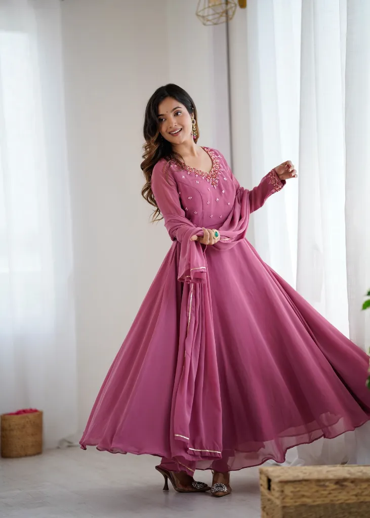 Fox-Georgette-Handwork-Gown-with-Crepe-Pants-and-Gota-Patti-Dupatta7.webp