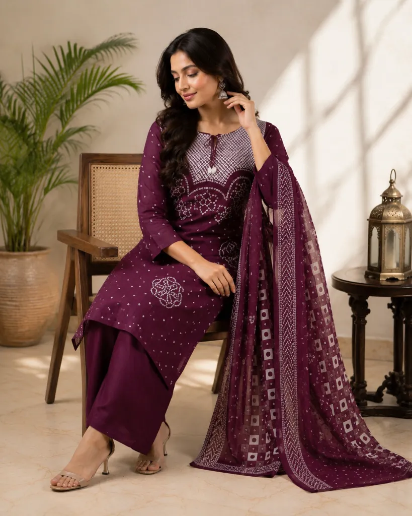 Pure-Cotton-60*60-Discharge-Print-Kurta-Pant-Set-with-Codi-Work-Side-Pocket-Wine2.webp