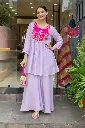 Light-Purple-Shining-Glass-Tissue-Sharara-Kurta-Set-with-Magenta-Yoke-Floral-Embroidery-Pearl-Tassels5.webp