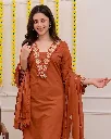 Pure-Cotton-60-60-Straight Kurta-Pant-Set-with-Detailed-Embroidery-Work-Rust3.webp