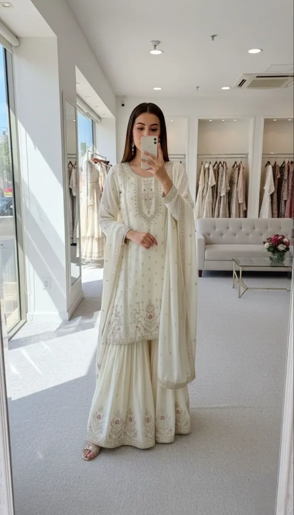 Premium-Chinon-Silk-Hand-Mirrored-Diamond-Work-Top-Matching-Palazzo-Sequence-Dupatta-Set-white2.webp