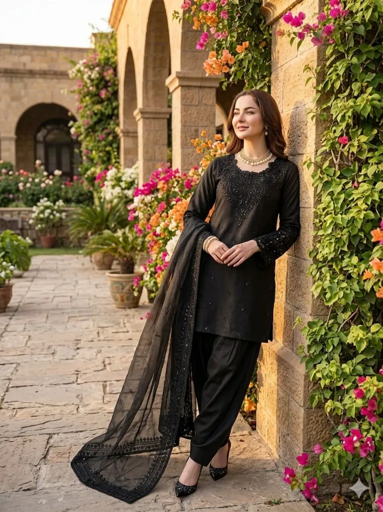 Natural-Crepe-Thread-Sequence-Work-Top-with-Farshi-Salwar-and-Organza-Silk-Dupatta-Set-black2.webp