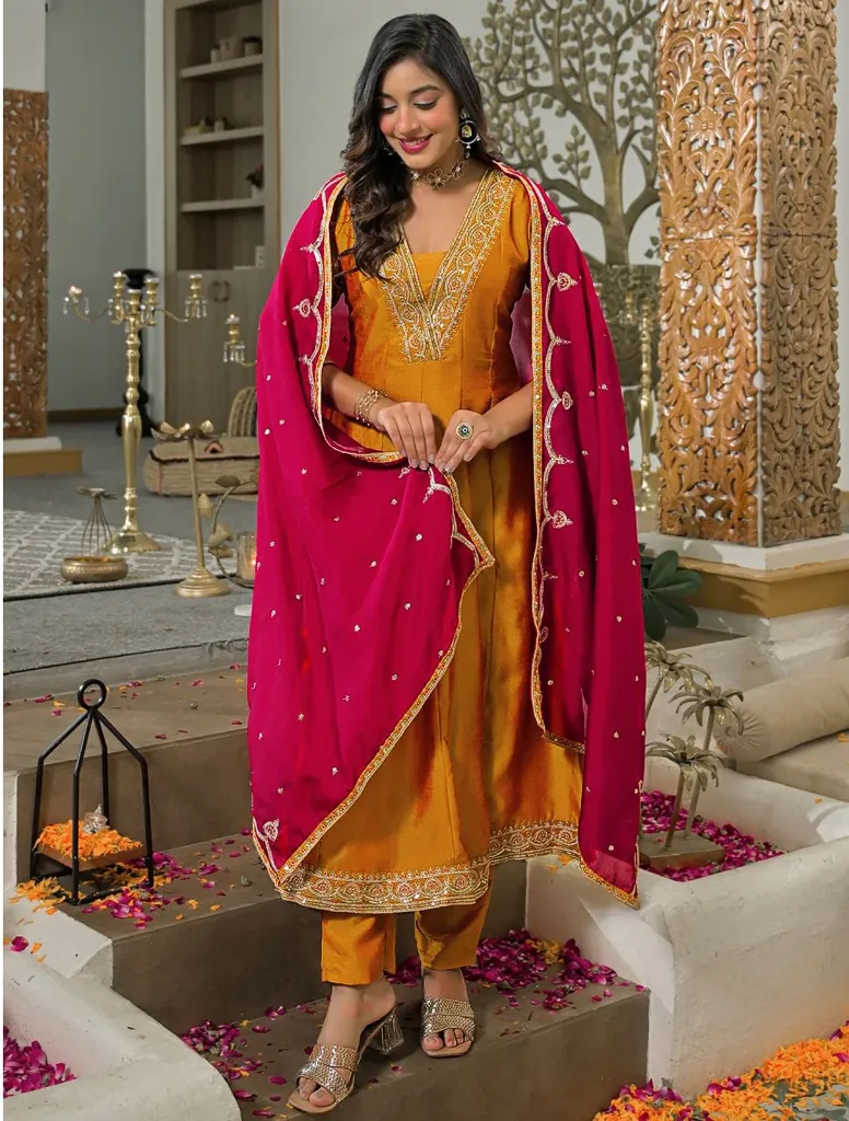 Bright-Yellow-Vichhitra-Silk-Embroidered-Anarkali-Kurta-Pant-Set-with-Matching-Dupatta4.webp