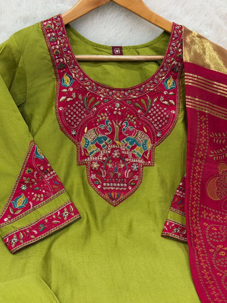 Pure-Viscose-Mango-Silk-Hand-Worked-Kurti-Straight-Cut-Pant,-and-Hand-Block-Printed-Gaji-Silk-Dupatta-Set-Green3.webp