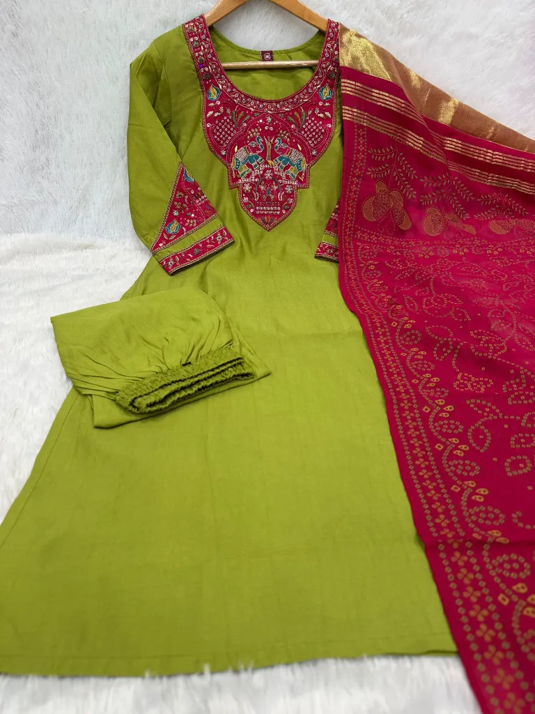Pure-Viscose-Mango-Silk-Hand-Worked-Kurti-Straight-Cut-Pant,-and-Hand-Block-Printed-Gaji-Silk-Dupatta-Set-Green1.webp