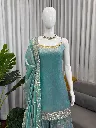 Exclusive Fendy Silk Thread and Sequence Embroidered Tunic, Matching Elastic Palazzo, and Border Work Dupatta 3-Piece Set7.webp
