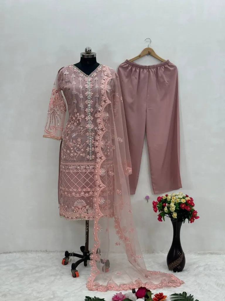 Heavy-Soft-Net-Chine-Sequence-and-Pearl-Hand-Work-Top,-Butter-Silk-Palazzo,-and-Coordinated-Dupatta-3-Piece-Suit-Set-Pink5.webp