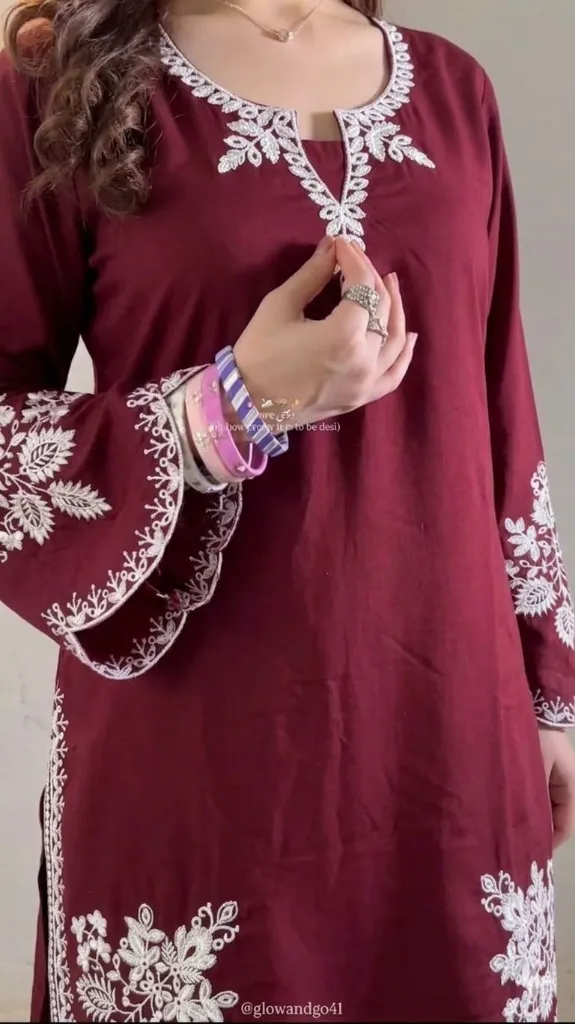 Designer-Roman-Cotton-Embroidered-Tunic,-Fully-Stitched-Farshi-Shalwar,-and-Tabby-Organza-Embroidered-Dupatta-3-Piece-Party-Wear-Set7.webp
