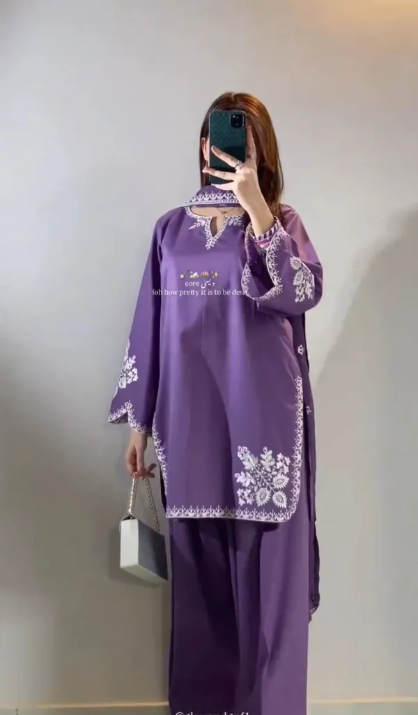 Designer-Roman-Cotton-Embroidered-Tunic,-Fully-Stitched-Farshi-Shalwar,-and-Tabby-Organza-Embroidered-Dupatta-3-Piece-Party-Wear-Set12.webp