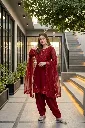 Heavy-Roman-Glass-Embroidered-Sequence-Kurti-with-Fancy-Cut-Work,-Plain-Palazzo,-and-Coordinated-Faux-Georgette-Dupatta-3-Piece-Suit-Set-Red1.webp