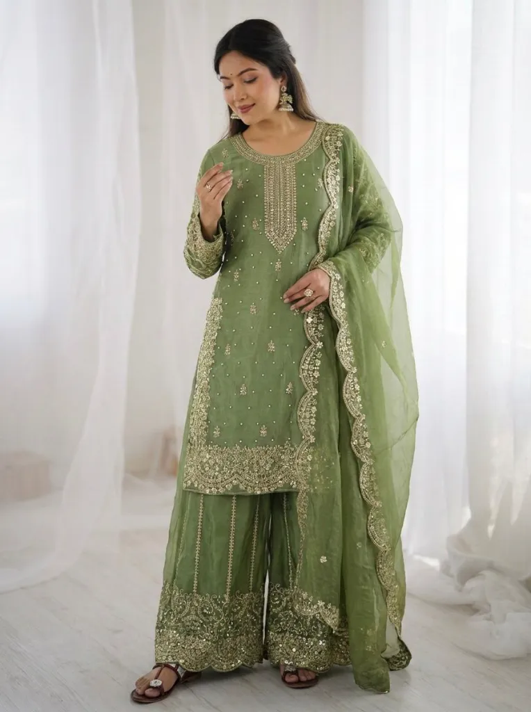 Premium-Fendy-Silk-Embroidered-Coding-and-Sequence-Work-Kurti,-Palazzo,-and-Lace-Border-Dupatta-3-Piece-Suit-Set-Green3.webp