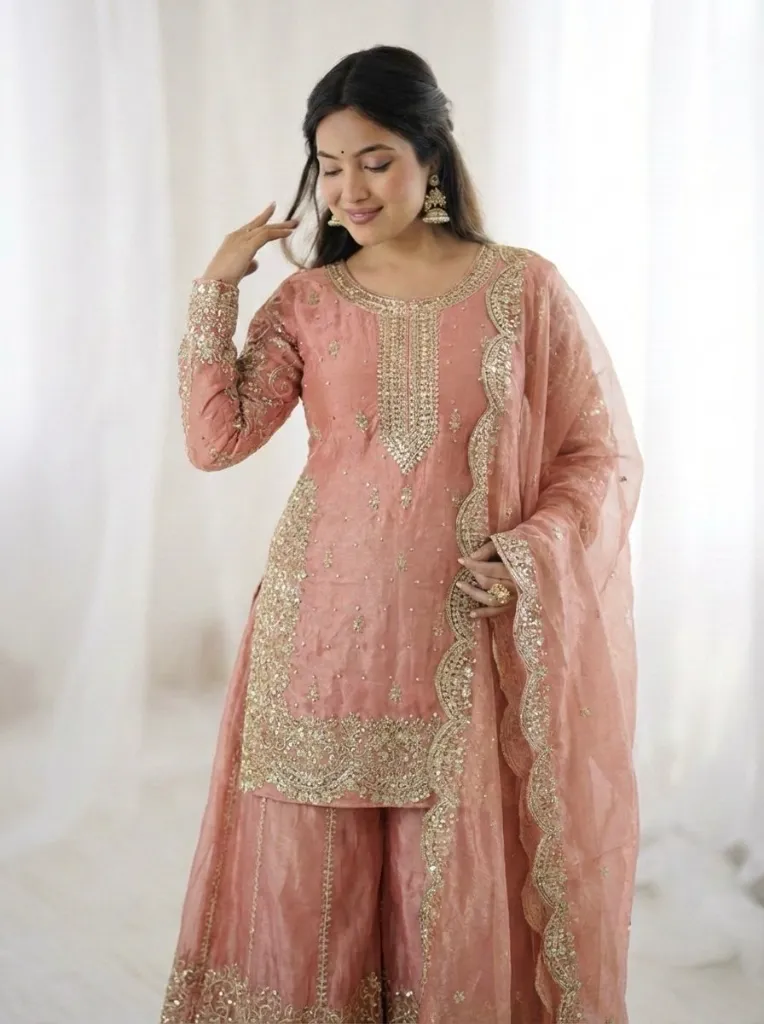 Premium-Fendy-Silk-Embroidered-Coding-and-Sequence-Work-Kurti,-Palazzo,-and-Lace-Border-Dupatta-3-Piece-Suit-Set-2-Peach6.webp