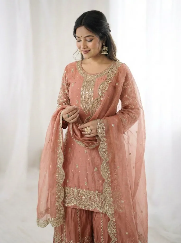 Premium-Fendy-Silk-Embroidered-Coding-and-Sequence-Work-Kurti,-Palazzo,-and-Lace-Border-Dupatta-3-Piece-Suit-Set-2-Peach5.webp