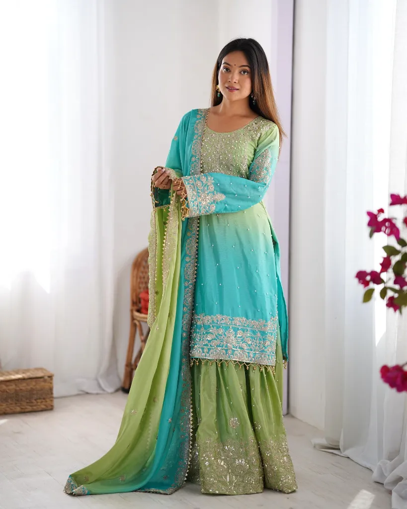 Premium-Chinon-Silk-Front-&-Back-Coding-Dori-and-Sequins-Embroidered-Kurti,-Matching-Palazzo,-and-2.2-Meter-Dupatta-3-Piece-Festive-Luxury-Set-with-Rivet-Moti-Accent2.webp