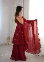 Premium-Crunchy-Silk-Short-Kurti-with-Zarkhand-Work,-Full-Flair-Sharara-Palazzo,-and-Matching-Lace-Border-Dupatta-3-Piece-Festive-Luxury-Suit-Set-Red5.webp