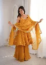 Premium-Crunchy-Silk-Short-Kurti-with-Zarkhand-Work,-Full-Flair-Sharara-Palazzo,-and-Matching-Lace-Border-Dupatta-3-Piece-Festive-Luxury-Suit-Set-Yellow6.webp