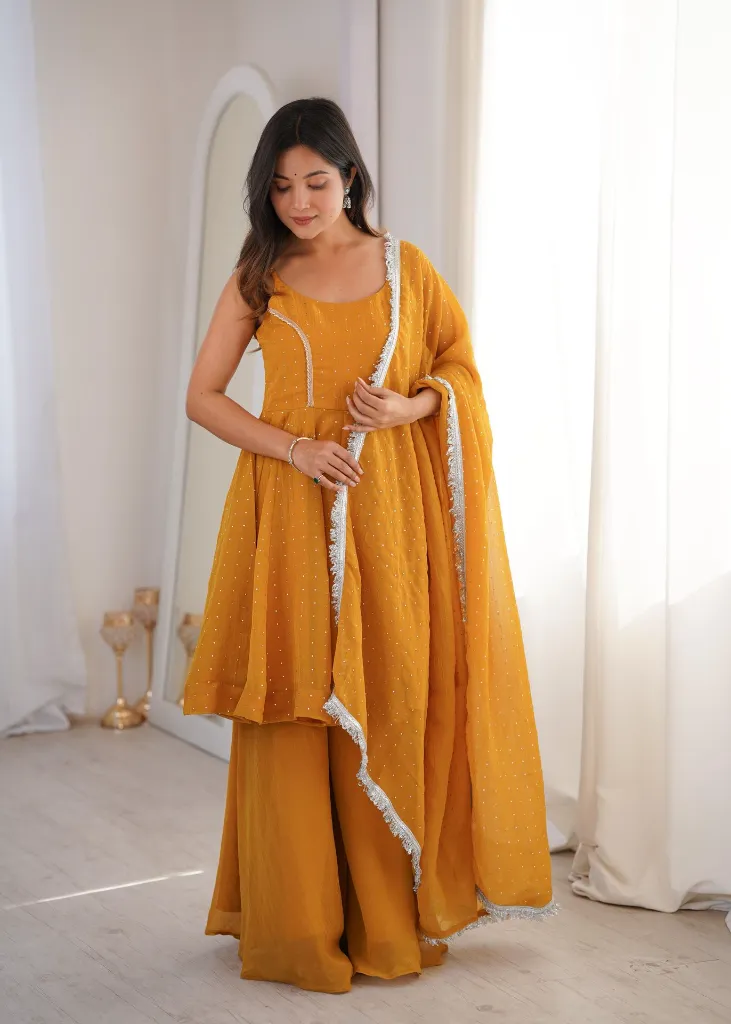 Premium-Crunchy-Silk-Short-Kurti-with-Zarkhand-Work,-Full-Flair-Sharara-Palazzo,-and-Matching-Lace-Border-Dupatta-3-Piece-Festive-Luxury-Suit-Set-Yellow4.webp