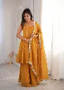 Premium-Crunchy-Silk-Short-Kurti-with-Zarkhand-Work,-Full-Flair-Sharara-Palazzo,-and-Matching-Lace-Border-Dupatta-3-Piece-Festive-Luxury-Suit-Set-Yellow4.webp