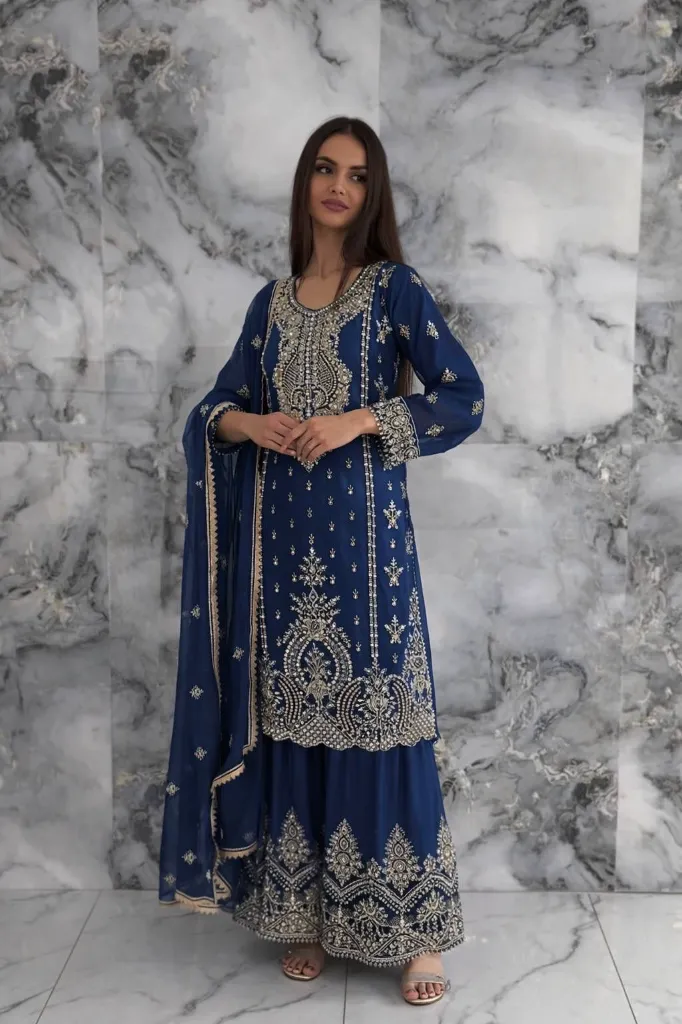 Premium-Heavy-Pure-Chinon-Silk-Embroidered-Sequence-Kurti-with-Revartar-Moti,-Matching-Flared-Sharara,-and-Four-Side-Lace-Dupatta-3-Piece-Festive-Luxury-Set-Blue3.webp