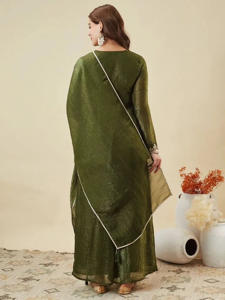 Premium-Crunchy-Silk-Embroidered-Short-Kurta-with-Full-Sleeves,-Matching-Straight-Pants,-and-Coordinated-Dupatta-3-Piece-Festive-Luxury-Set-Green3.webp