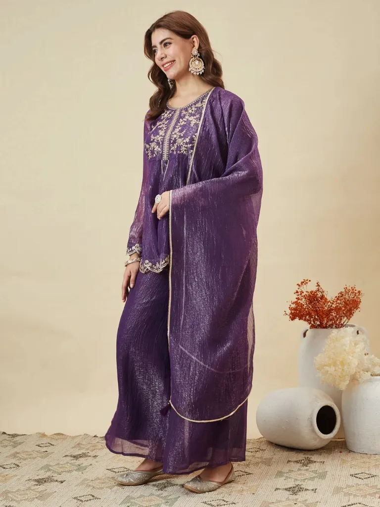 Premium-Crunchy-Silk-Embroidered-Short-Kurta-with-Full-Sleeves,-Matching-Straight-Pants,-and-Coordinated-Dupatta-3-Piece-Festive-Luxury-Set-Wine4.webp