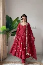 Premium-Crunchy-Silk-Fully-Flared-Gown-with-Sequins-Embroidery,-Coordinated-Trousers,-and-Lace-Border-Dupatta-3-Piece-Festive-Set4.webp