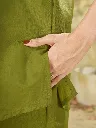 Premium Pure Cotton Co-Ord Set with Multi-Color Thread Embroidery, Matching Straight-Cut Trousers 2-Piece Designer Contemporary Set Green6.webp