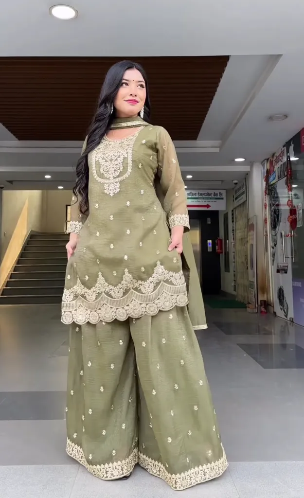 Heavy-Crunchy-Silk-5mm-Sequins-Embroidered-Short-Tunic-&-Sharara-Palazzo-Suit-Set-Green3.webp