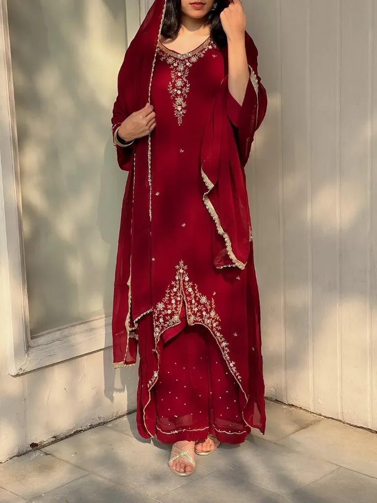 Heavy-Fox-Georgette-Embroidered-Long-Tunic-&-Moti-Work-Palazzo-Set-with-Lace-Border-Dupatta-Red1.webp