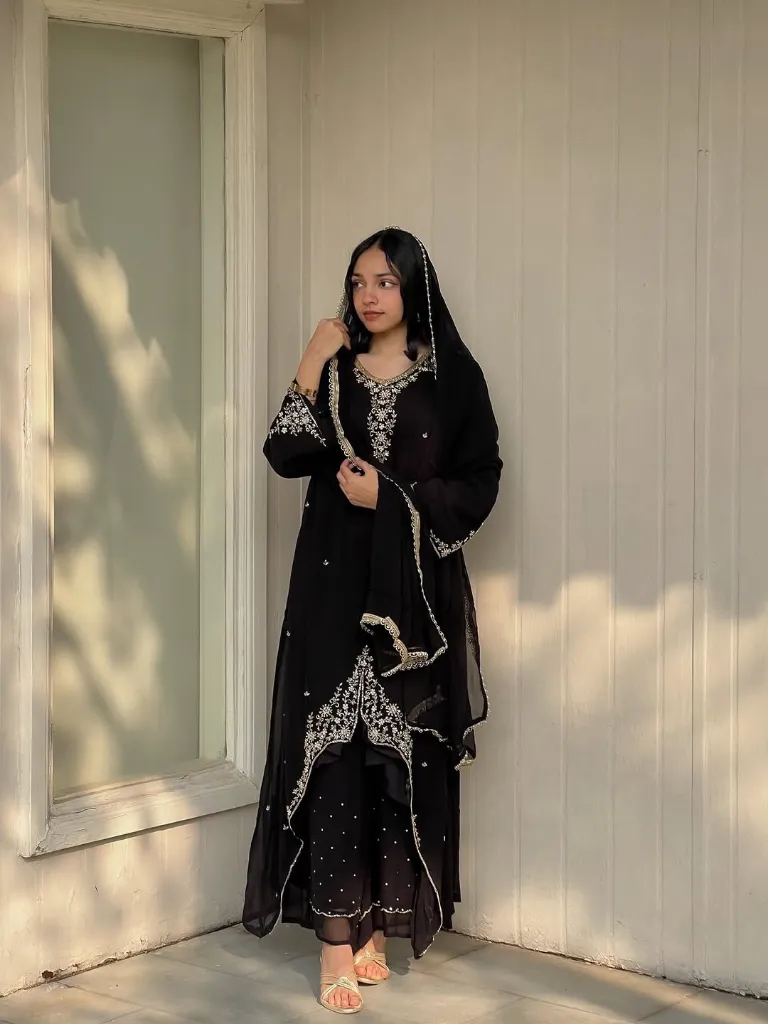 Heavy-Fox-Georgette-Embroidered-Long-Tunic-&-Moti-Work-Palazzo-Set-with-Lace-Border-Dupatta-Black2.webp