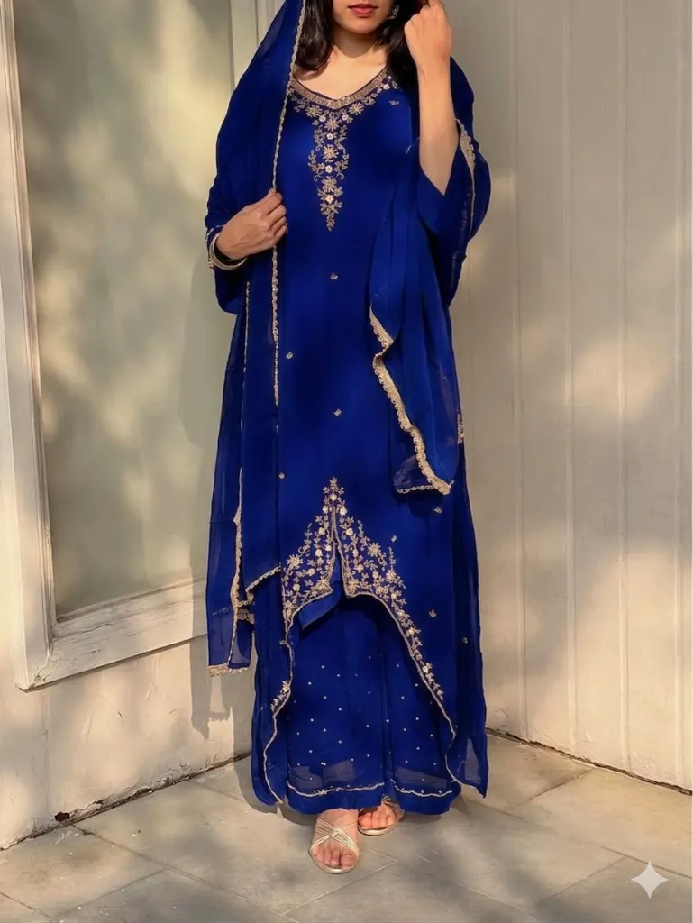 Heavy-Fox-Georgette-Embroidered-Long-Tunic-&-Moti-Work-Palazzo-Set-with-Lace-Border-Dupatta-Blue3.webp