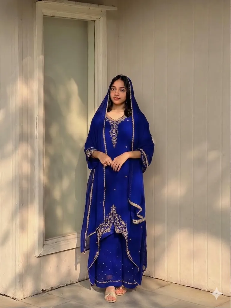 Heavy-Fox-Georgette-Embroidered-Long-Tunic-&-Moti-Work-Palazzo-Set-with-Lace-Border-Dupatta-Blue2.webp
