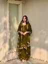 Heavy-Fox-Georgette-Embroidered-Long-Tunic-&-Moti-Work-Palazzo-Set-with-Lace-Border-Dupatta-Olive3.webp