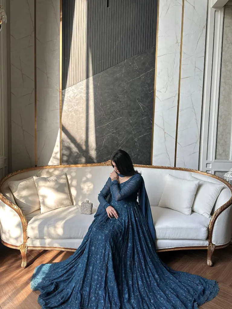 Heavy-Star-Georgette-Silk-Embroidered-Gown-with-Lace-Border-Dupatta-2-Piece-Set-Blue1.webp