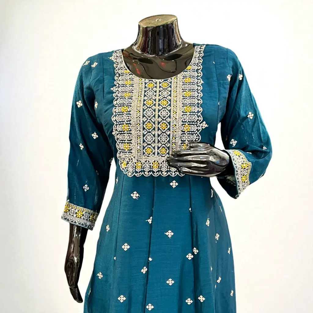 Teal-Embroidered-Frock-Suit-with-Yellow-Dupatta2.webp