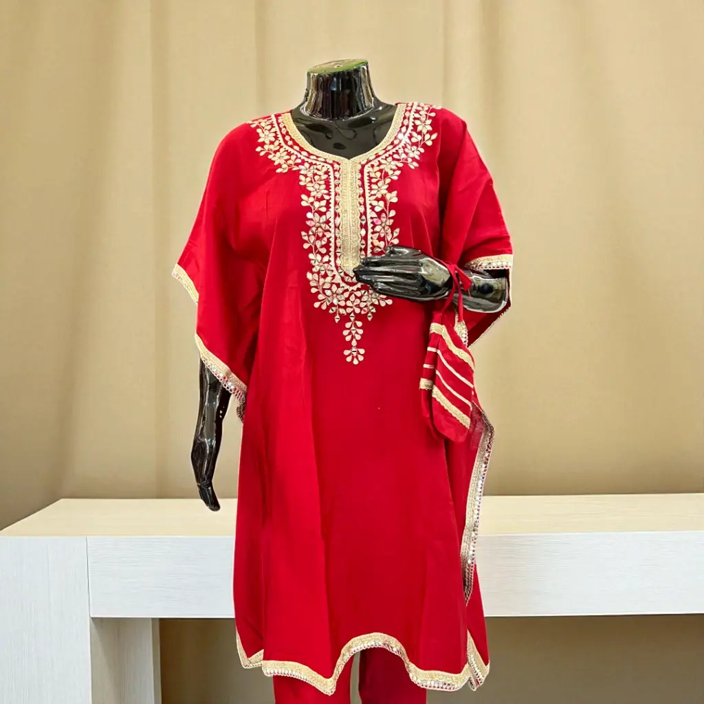 Embroidered-Maroon-Kaftan-Pant-Set-with-Potli1.webp