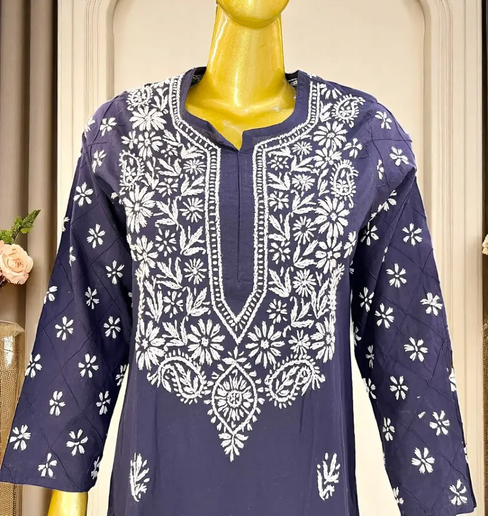 Lime-Green-&-Navy-Blue-Lakhnavi-Chikankari-Cotton-Kurti06.webp