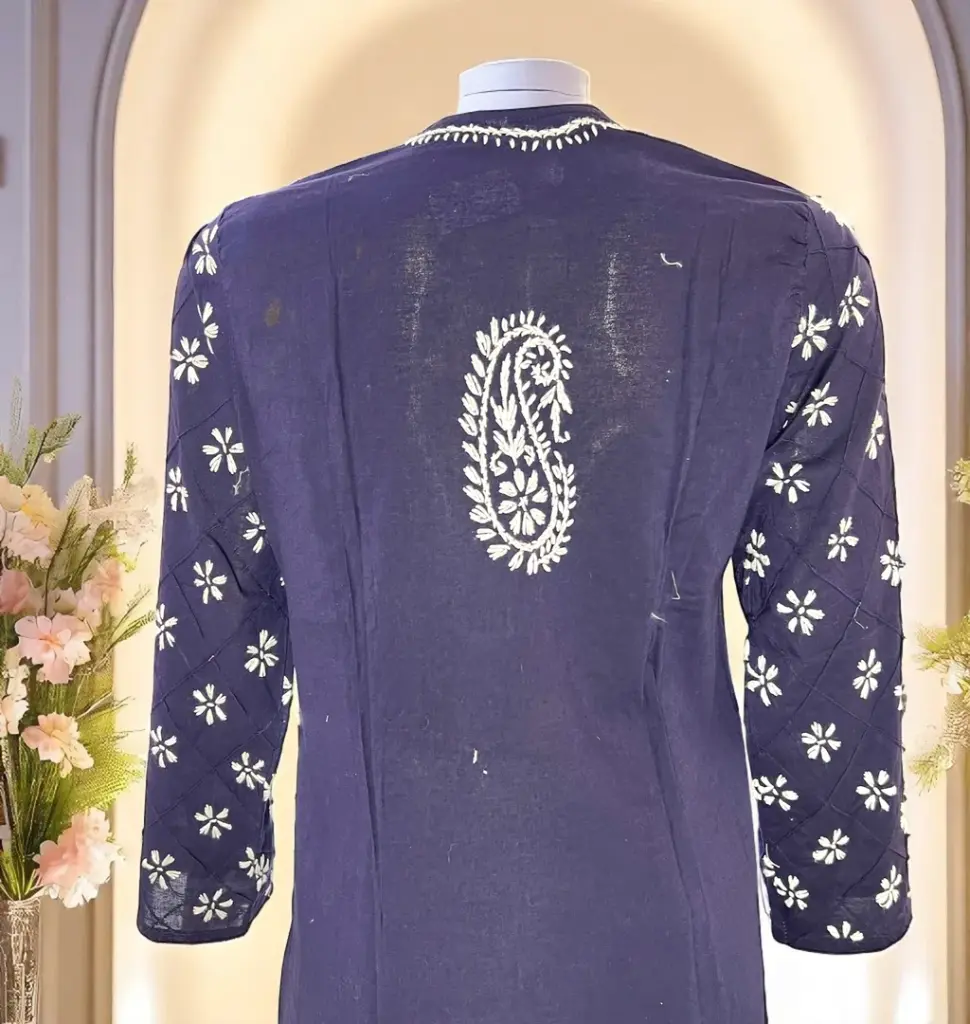Lime-Green-&-Navy-Blue-Lakhnavi-Chikankari-Cotton-Kurti09.webp