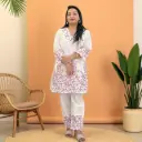 Serene Bloom Embroidered Cotton Co-ord Set