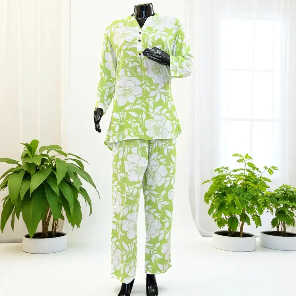 Lime Green Floral Print Co-ord Set