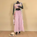 Floral Embroidered Crop Top and Palazzo Set with Shrug