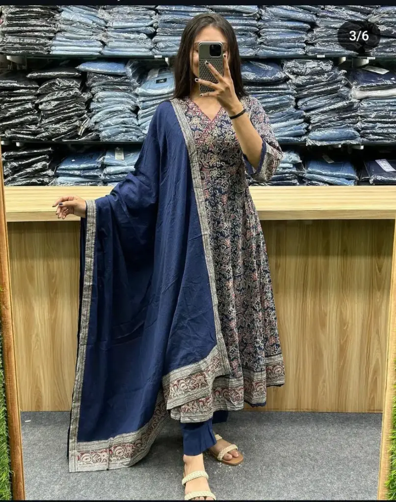 Sanganeri Print Angrakha Kurta Set