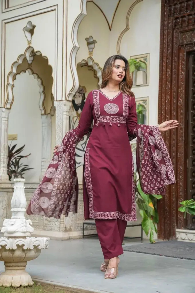 Banjaran Bhandej Cotton Kurta Set