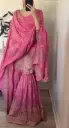 Pink Georgette Embroidered Top Plazzo Set with Dupatta