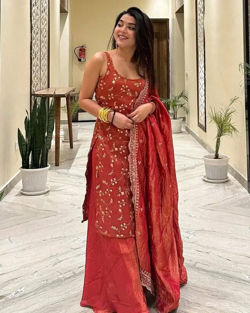 Embroidered Sequin Jimmy Choo Organza Suit Set (Available in Rust and Purple)